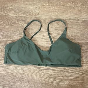 Green scoop bikini top
